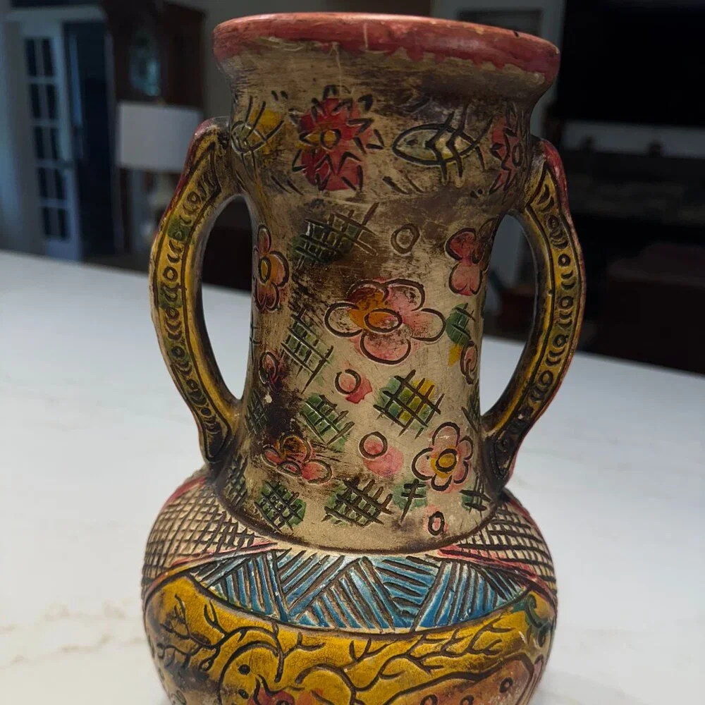Japanese Majolica Vase - Vintage - Picture 4 of 8